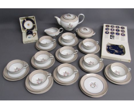 Hutschenreuther zodiac Scorpio plate, tea cup &amp; saucer and Noritake Japan 5441 Sheridan tea set with teapot, sugar bowl a
