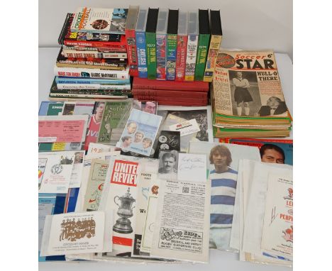 Quantity of sporting memorabilia including selection of football magazines -1950s / 60s Soccer Star (70) Charlie Buchan's Foo