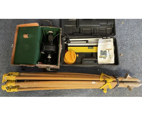 Surveying tripod stand, Proteam laser level &amp; a pyrometer