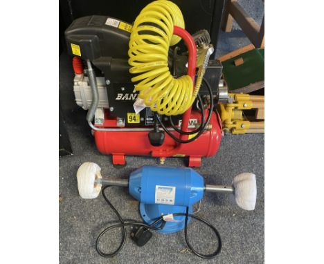 Small Bandit 7 HP compressor &amp; a ProMax&nbsp; bench polisher/grinder