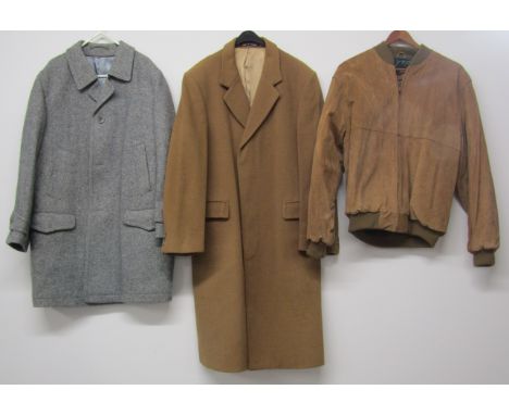 3 men's coats - Replay S suede, 100% Cashmere overcoat &amp; wool jacket