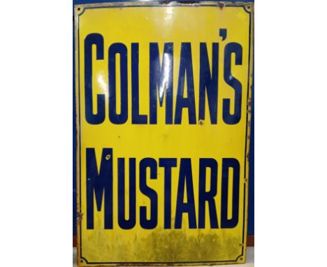 Enamel advertising sign "Colman's Mustard" 61cm w x 91.5cm h