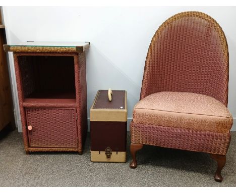 Pink Lloyd Loom chair &amp; bedside cabinet and Singer sewing machine