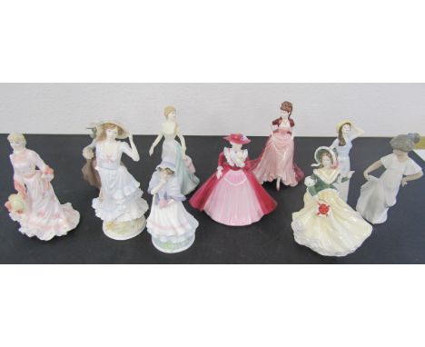 10 porcelain female figurines, including Nao, Coalport, Royal Worcester and Royal Doulton&nbsp;