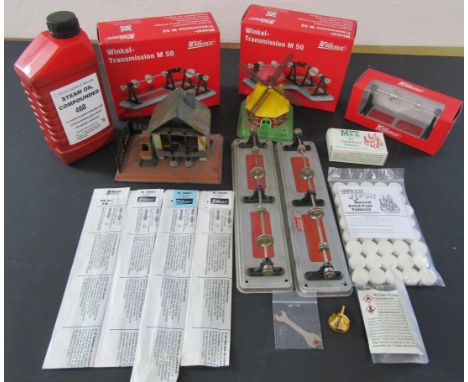 Selection of steam engine transmissions including, 2 Wilesco winkel- M50s, a M55,&nbsp; 2 large Wilesco transmissions and a F