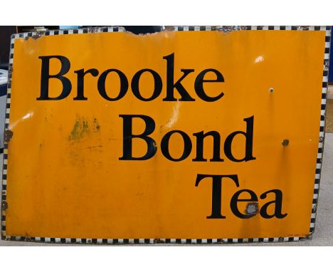 Large enamel advertising sign "Brooke Bond Tea" 152.5cm w x 101cm h