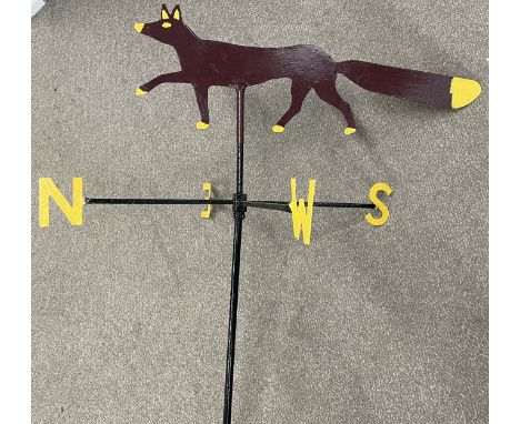 Wrought iron fox weather vane Ht 147cm