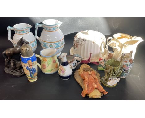 Victorian &amp; later ceramic items including a cheese dish, pair of jugs etc