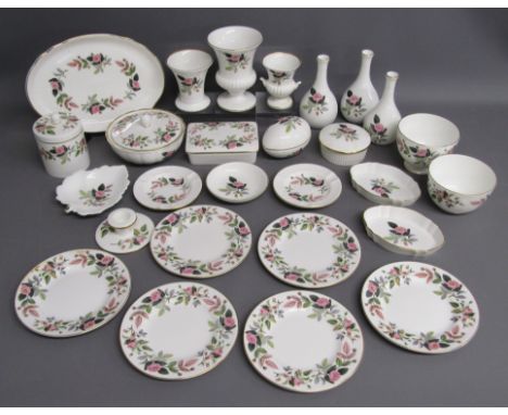Wedgwood Hathaway Rose collection - includes bud vases, trinket pots, ashtrays, dishes, plates, pots, plates, etc