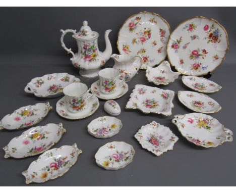Royal Crown Derby 'Derby Posies' trinket dishes and Hammersley F. Howard teapot, cups &amp; saucers, jug, trinket dishes, gol