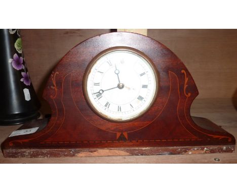 Mahogany in laid mantle clock