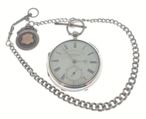 A JAMES GRAHAM Carrickfergus, chronometer balance silver Chester pocket watch with Roman numerals no 12911, gross weight 130g