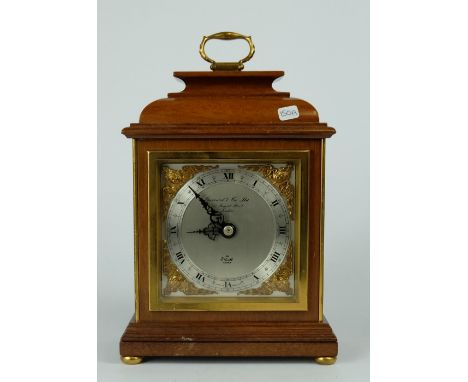 Mahogany cased Elliott mantle clock with Garrard and Co limited edition logo to face 