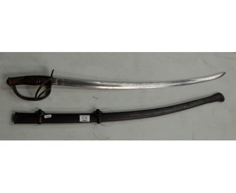 Sword and scabbard with impressed marks to blade Roby W Chelmsford US 1863 AGM