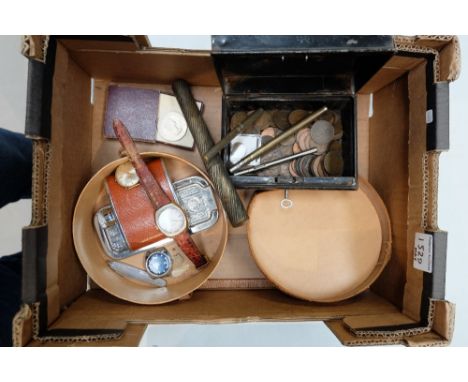 A mixed collection of items to include Rotary, Corvette and Timex watches, Victorian plated needle holders, rolls razor and a