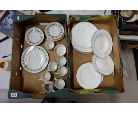 A mixed collection of items to include Royal Doulton tapestry dinnerware, Lacepoint pattern items and Royal Kent plates (2 tr