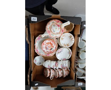 Victorian oriental design part tea set together with Melba floral decorated cups and saucers (36)