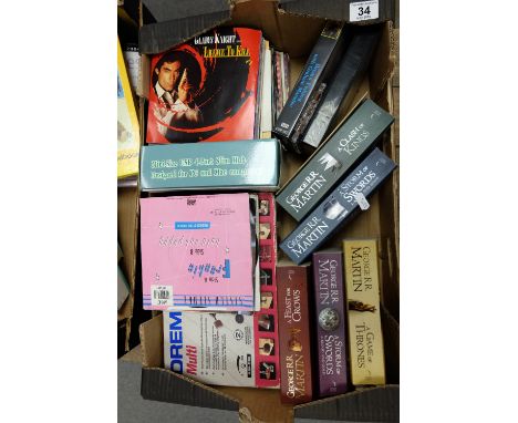A mixed collection of items to include George Martin paperbacks, 1980 singles, Dremel multi drill etc
