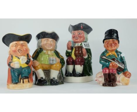 A collection of toby jugs to include Fielding's musical item, Carletonware toby and Shorter and Sons's items etc (4)