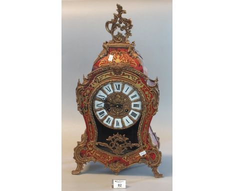 Modern 19th century style French boulle work balloon-shaped two train mantel clock. 57cm high approx (modern). (B.P. 21% + VA