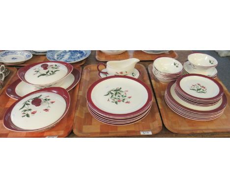 Wedgewood 'Mayfield' part dinnerware (ruby) to include: six each of dinner plates, side plates and tea plates together with s
