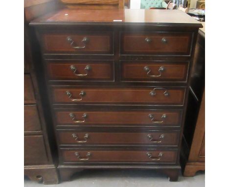 Reproduction mahogany chest of four short and four long drawers in Georgian style on bracket feet. 76cm wide approx.(B.P. 21%