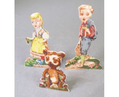 Three Art Deco period Wade porcelain Snippet figures: Hansel (No.4) (6.5cm high), Gretel (No.5) and Gingy (No.6) (3)Condition