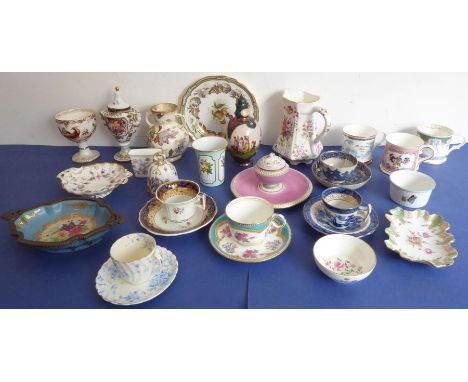 A selection of ornamental and decorative ceramics: to include Crown Staffordshire Fine Bone China, a Royal Crown Derby two-ha