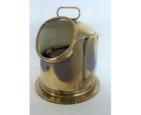 A brass ship's binnacle housing a gimbal compass by John Lilley and Son, London and N. Shields