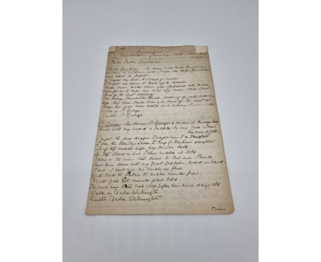 MANUSCRIPT MUMMERS' PLAY:&nbsp;an apparently unpublished manuscript Mummers' play, Dumbleton Gloucestershire, 1879: 8pp in bl