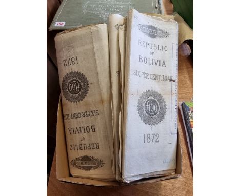 SHARE CERTIFICATES:&nbsp;a quantity, Republic of Bolivia 6% Loan, 1872. 