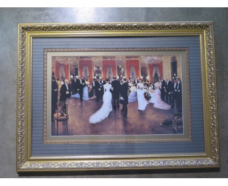 A large gilt framed Jean Beraud print in good condition, minor marks to frame, 87cm x 117cm 