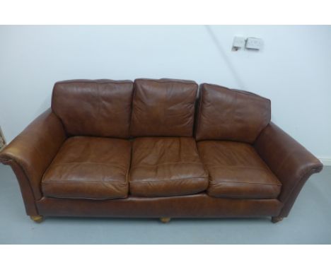 A Parker Knoll three seater Cavendish leather sofa in generally good condition, minor wear to arms, 224cm wide x 95cm deep x 