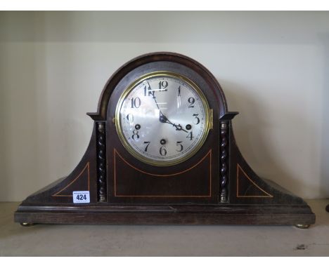A German chiming mantel clock - 33cm x 56cm 
Condition report: No pendulum, needs some restoration 