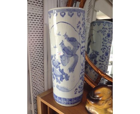 CHINESE BLUE AND WHITE STICK STAND. H60CM