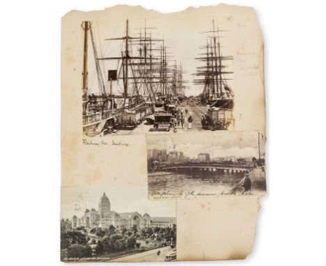 NO RESERVE Australasia.- a small quantity of items, comprising 3 albumen prints and 2 postcards dating c.1900 mounted to a si