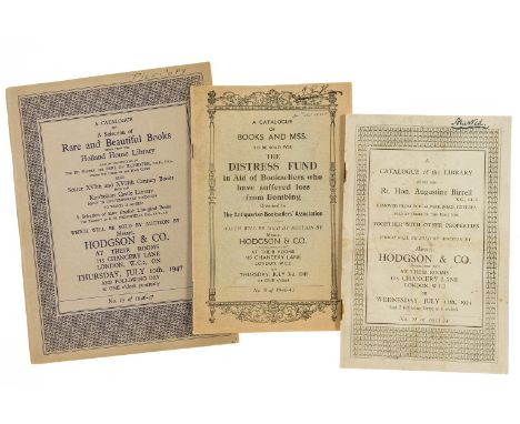 NO RESERVE Antiquarian Booksellers' Association.- , A Catalogue of Books and Mss. to be sold for The Distress Fund in Aid of 