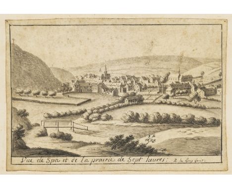 NO RESERVE Belgium.- Loup (Remacle "Remaele Antoine" Le, 1694-1746) Three landscape studies of the town of Spa and its enviro