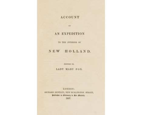 Utopian fiction.- Fox (Lady Mary) Account of an Expedition to the Interior of New Holland, first edition, half-title, 12pp. a