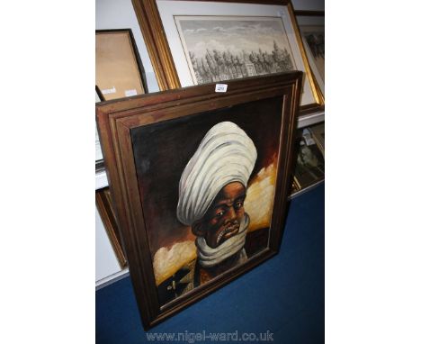 A large Oil Painting of Portrait of an African Gent 