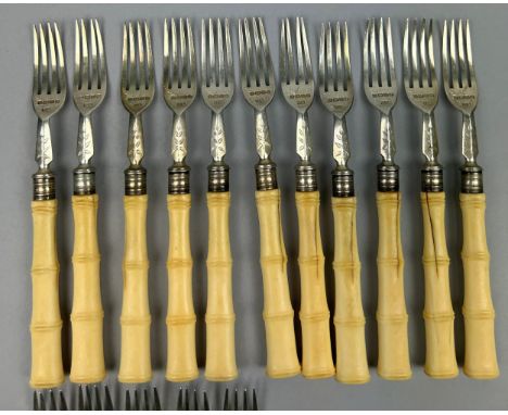SILVER CUTLERY SETS OF KNIVES AND FORKS, to include marks for William Hutton and Son's Sheffield (Qty) 