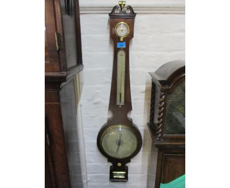 A Regency rosewood banjo barometer A/F, B Porri, Skipton 