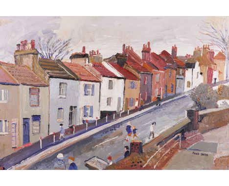 FRED YATES (BRITISH, 1922-2008)The Hillside Terrace signed 'FRED YATES' (lower right) oil on canvas 61 x 91.5cm (unframed)  P