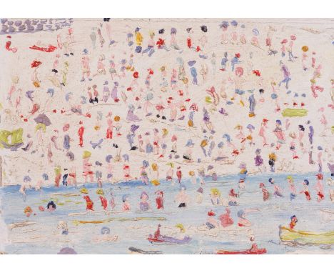 FRED YATES (BRITISH, 1922-2008)A Day at the Seaside oil on canvas-board 27 x 38cm (unframed)  Provenance The Estate of the Ar
