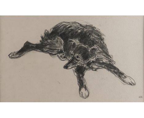 SIR KYFFIN WILLIAMS (BRITISH, 1918-2006)Twitch, Study of a Lurcher signed with initials 'KW.' (lower right) charcoal and wate