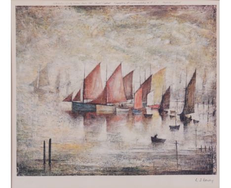 LAURENCE STEPHEN LOWRY (BRITISH, 1887-1976)Sailing Boats signed in pencil 'L. S. Lowry' with Fine Art Trade Guild blind stamp