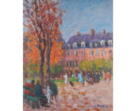 KRIKOR BEDIKIAN (FRENCH, 1908-1981)Places des Vosges, Automne signed 'K. Bedikian' (lower right), further signed and titled (