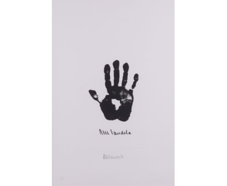 NELSON MANDELA (SOUTH AFRICAN, 1918-2013)Hand of Africa signed and numbered 'NMandela 147/1000' (lower margin); studio stamp 