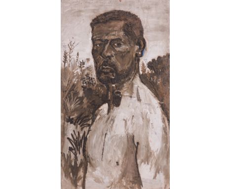 FRED YATES (BRITISH, 1922-2008)Portrait of a man with a pipe oil on board 76 x 46cm (unframed)  Provenance The Estate of the 