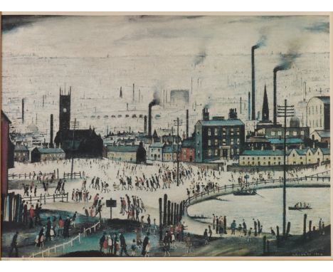 LAURENCE STEPHEN LOWRY (BRITISH, 1887-1976)An Industrial Town signed and numbered in pencil 'L S Lowry 164/500' (in lower mar